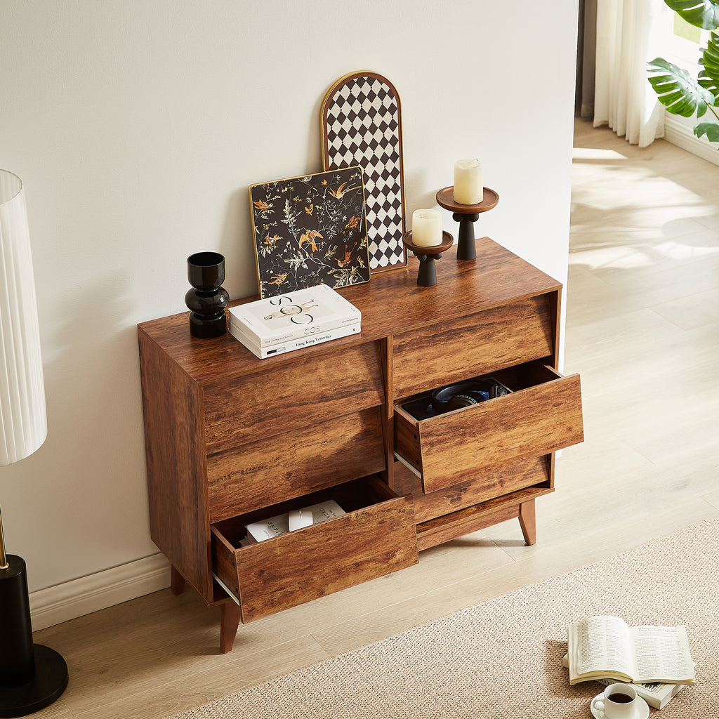 6-Drawer Vintage Beveled Dresser
