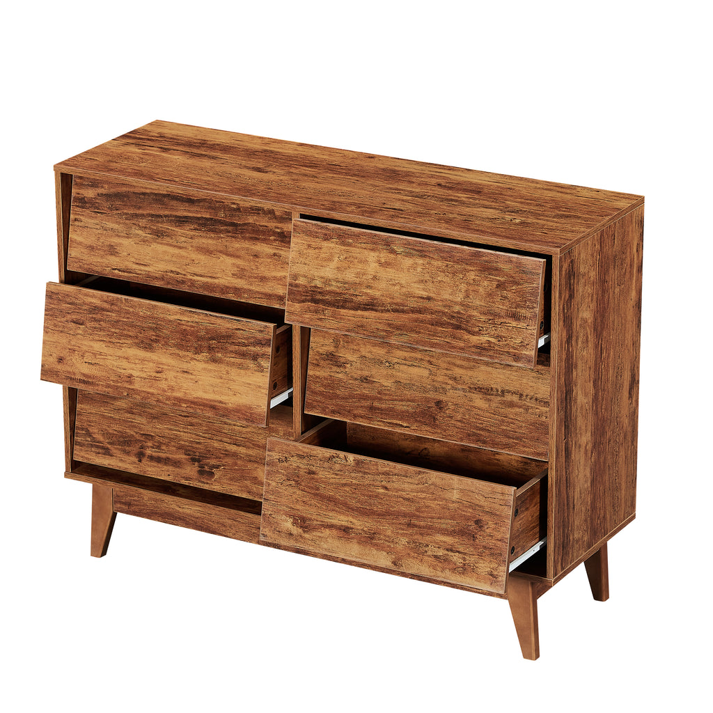 6-Drawer Vintage Beveled Dresser