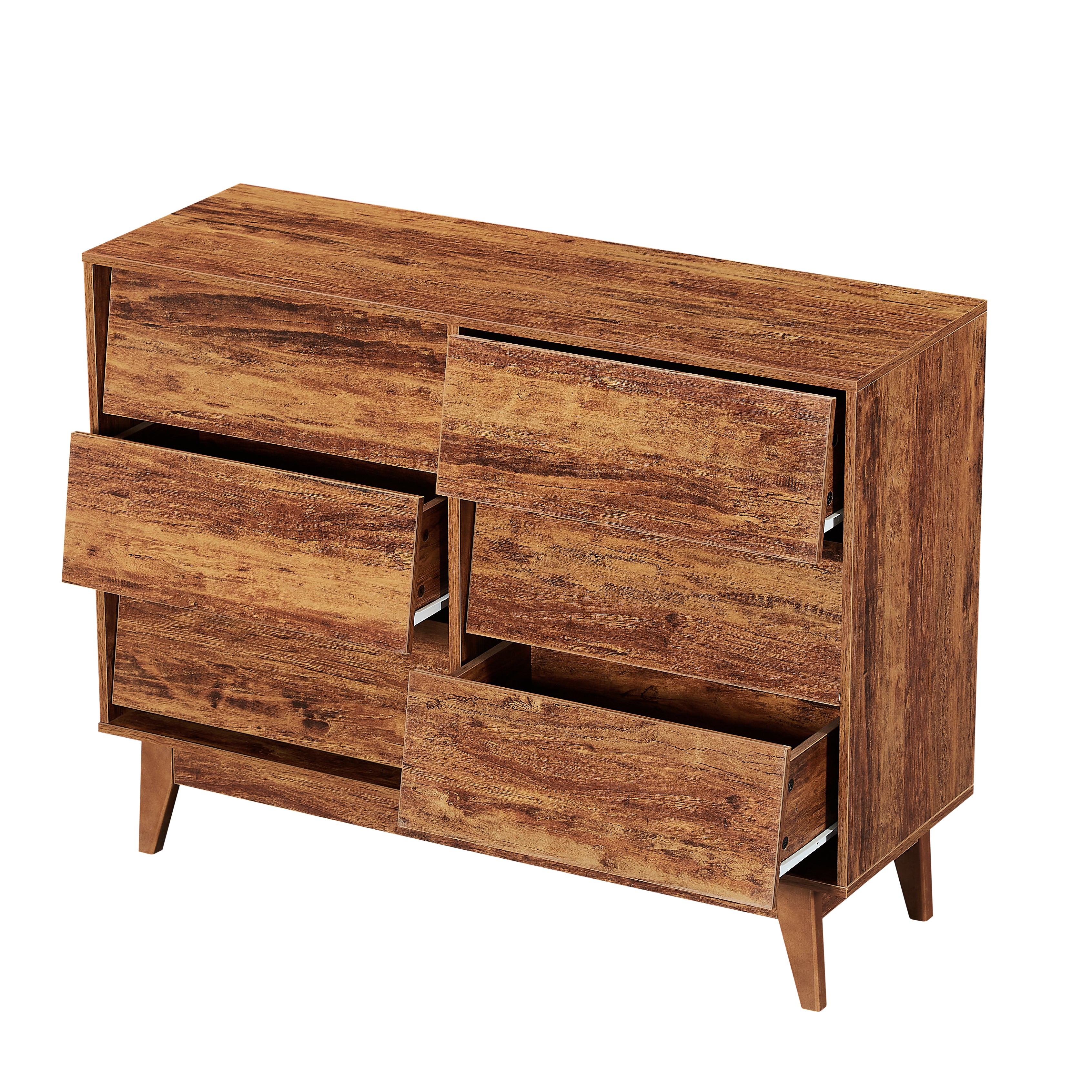6-Drawer Vintage Beveled Dresser