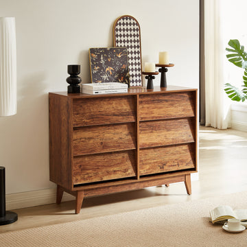 6-Drawer Vintage Beveled Dresser