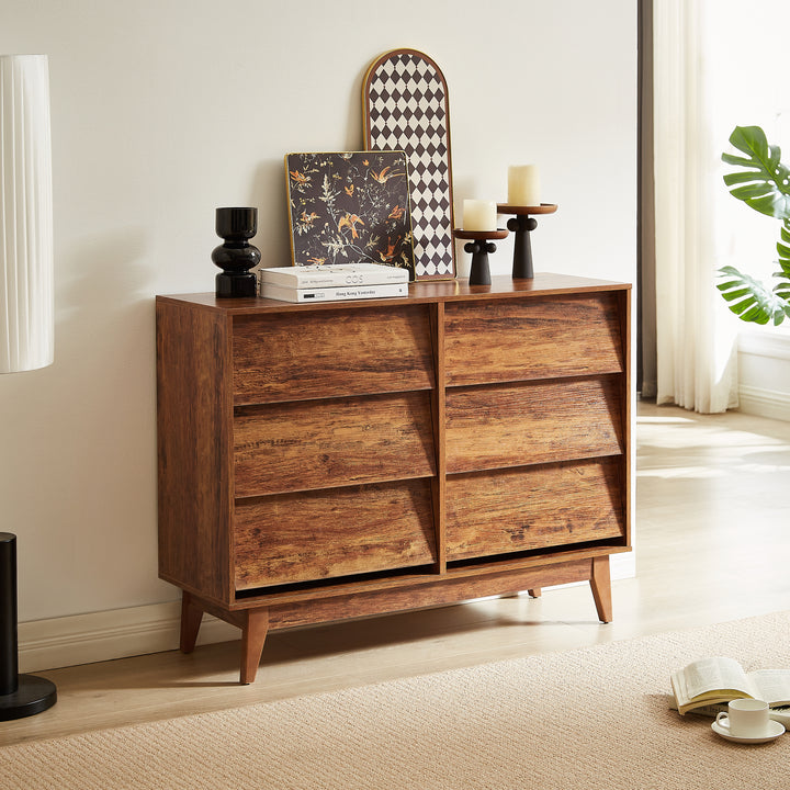 6-Drawer Vintage Beveled Dresser