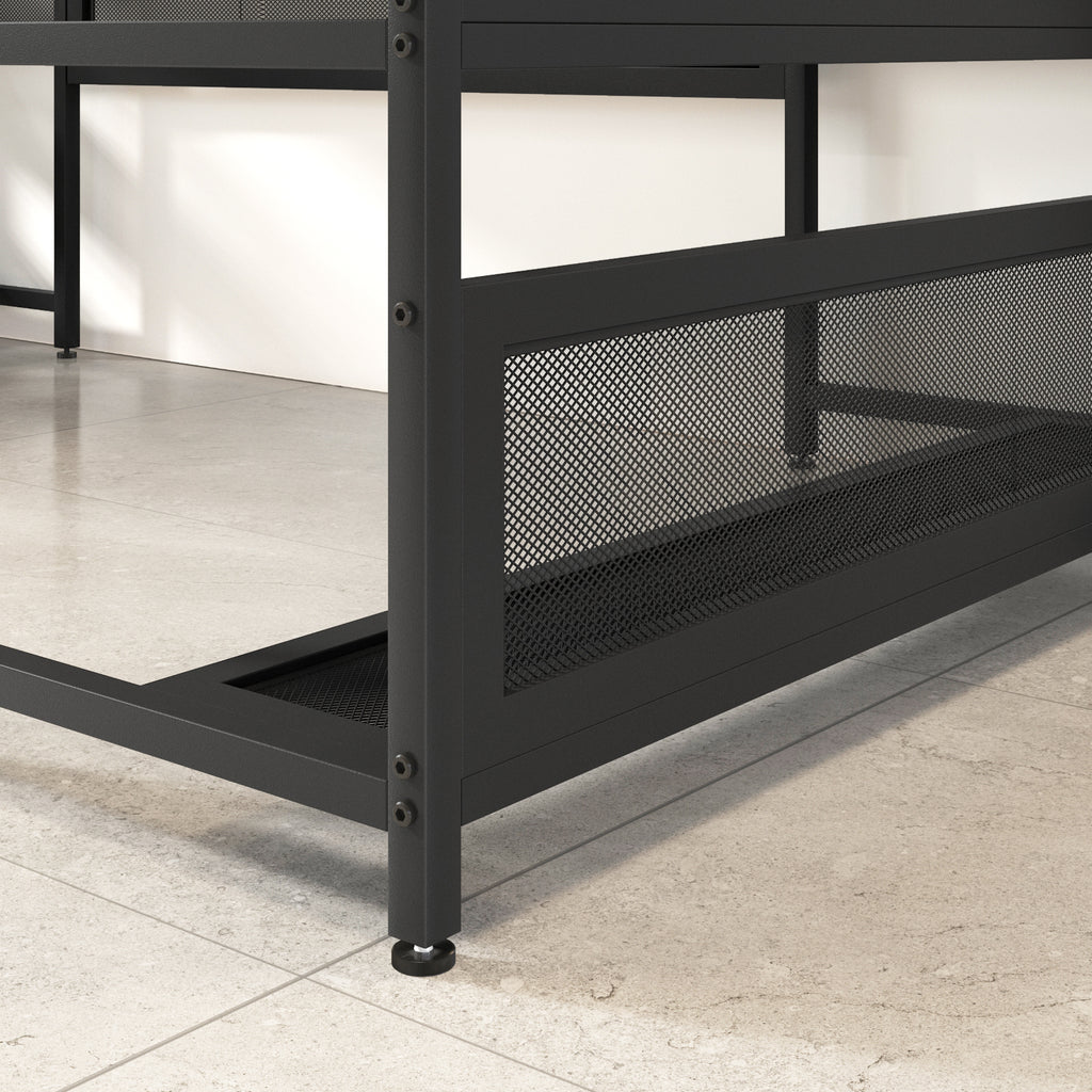 U-Shaped Gaming Desk with Power & LED