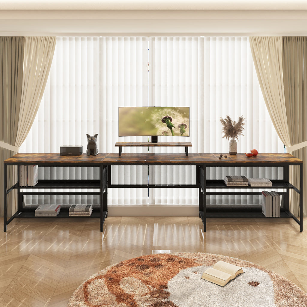 U-Shaped Gaming Desk with Power & LED