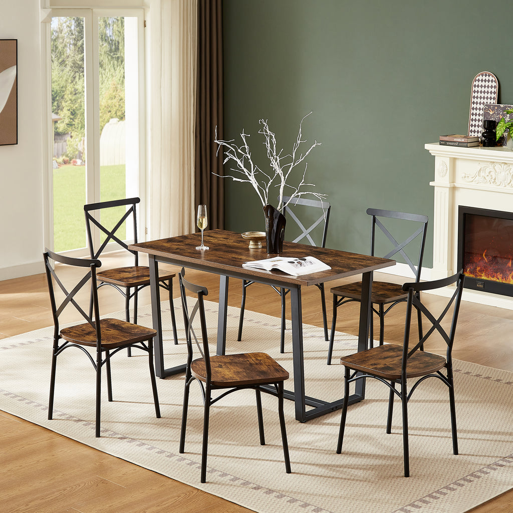 7 Pieces Dining Set 7-Piece Kitchen Table Set Perfect for Kitchen, Breakfast Nook, Living Room Occasions