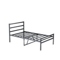 Metal Platform Bed with Wave Headboard