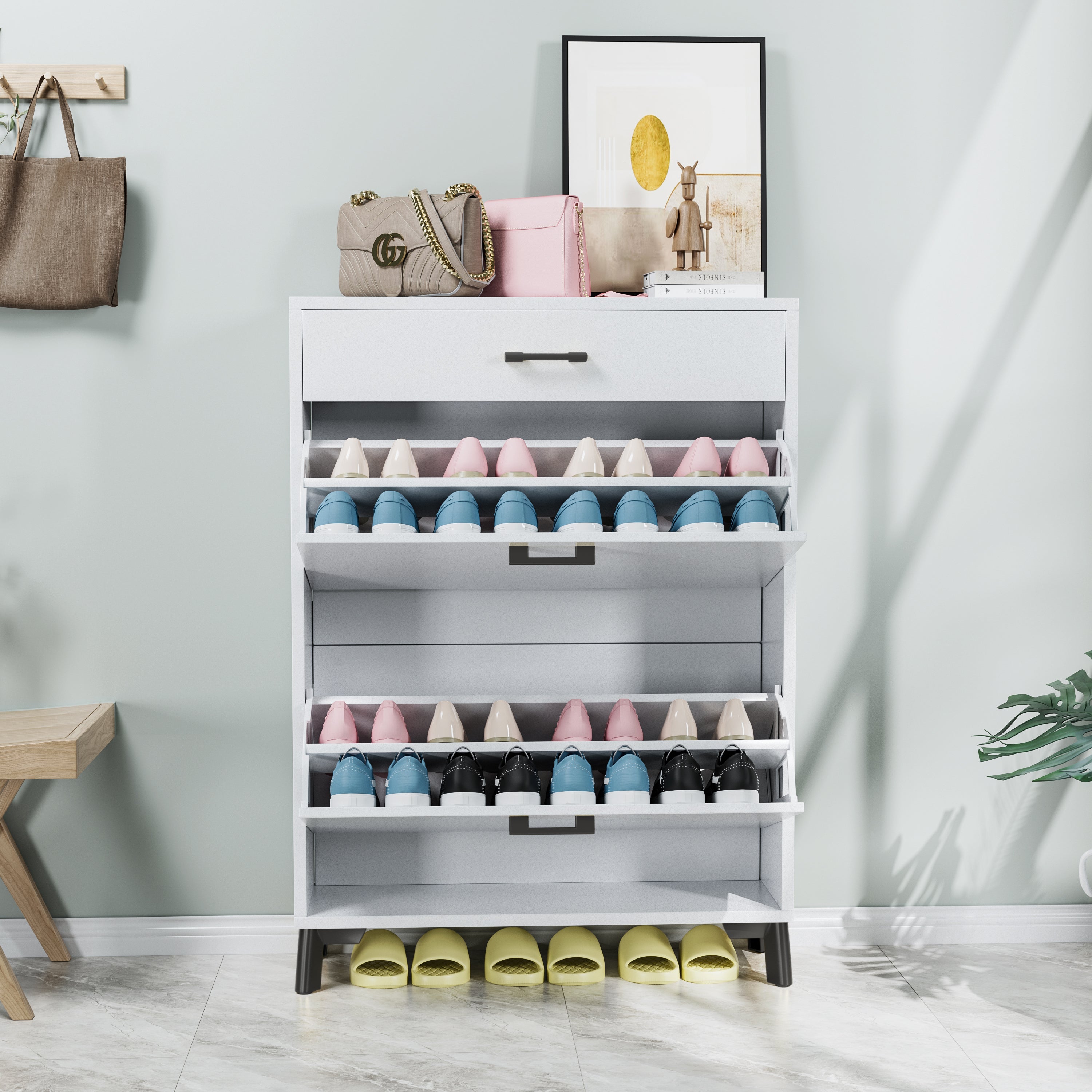 2-Drawer Entryway Shoe Storage Cabinet