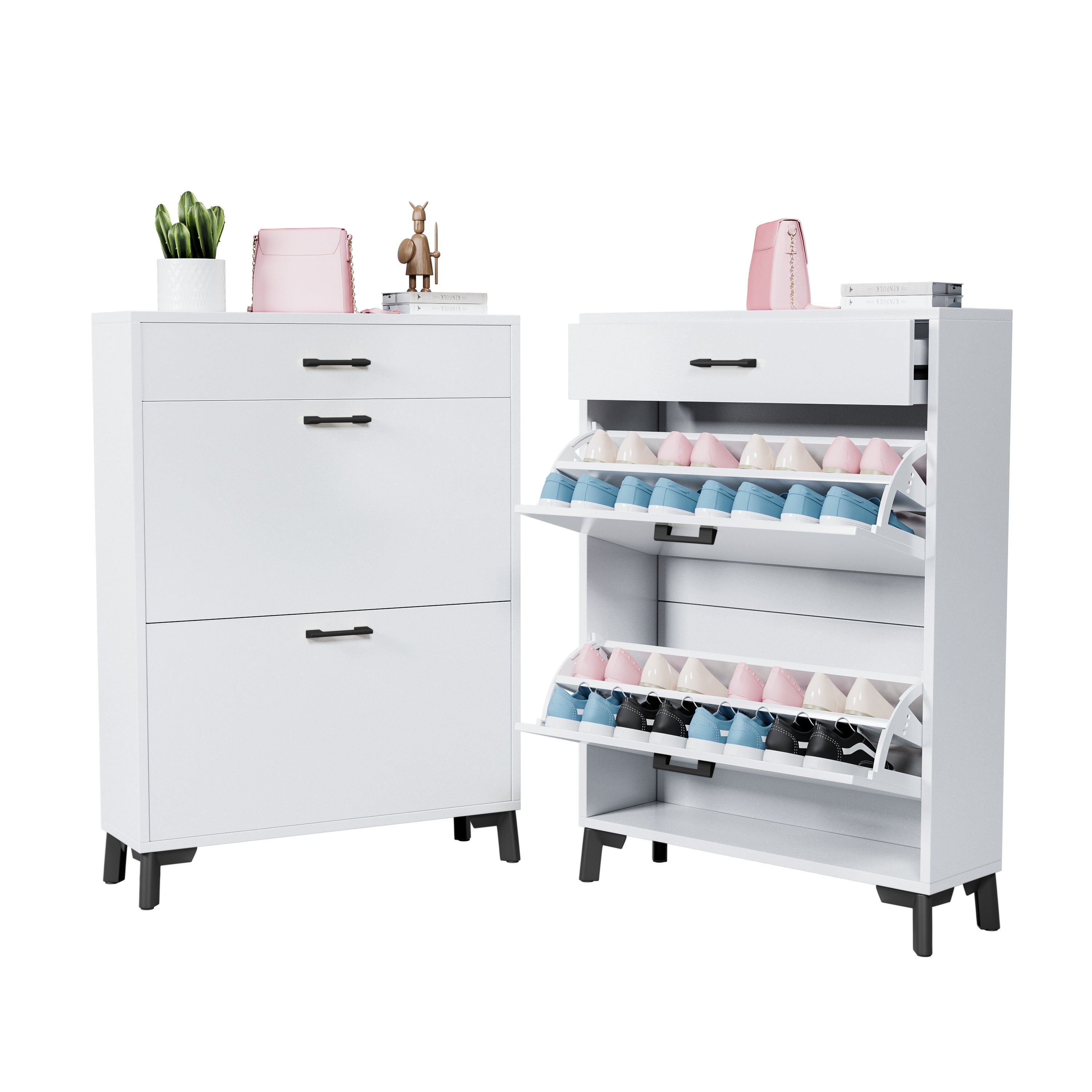 2-Drawer Entryway Shoe Storage Cabinet