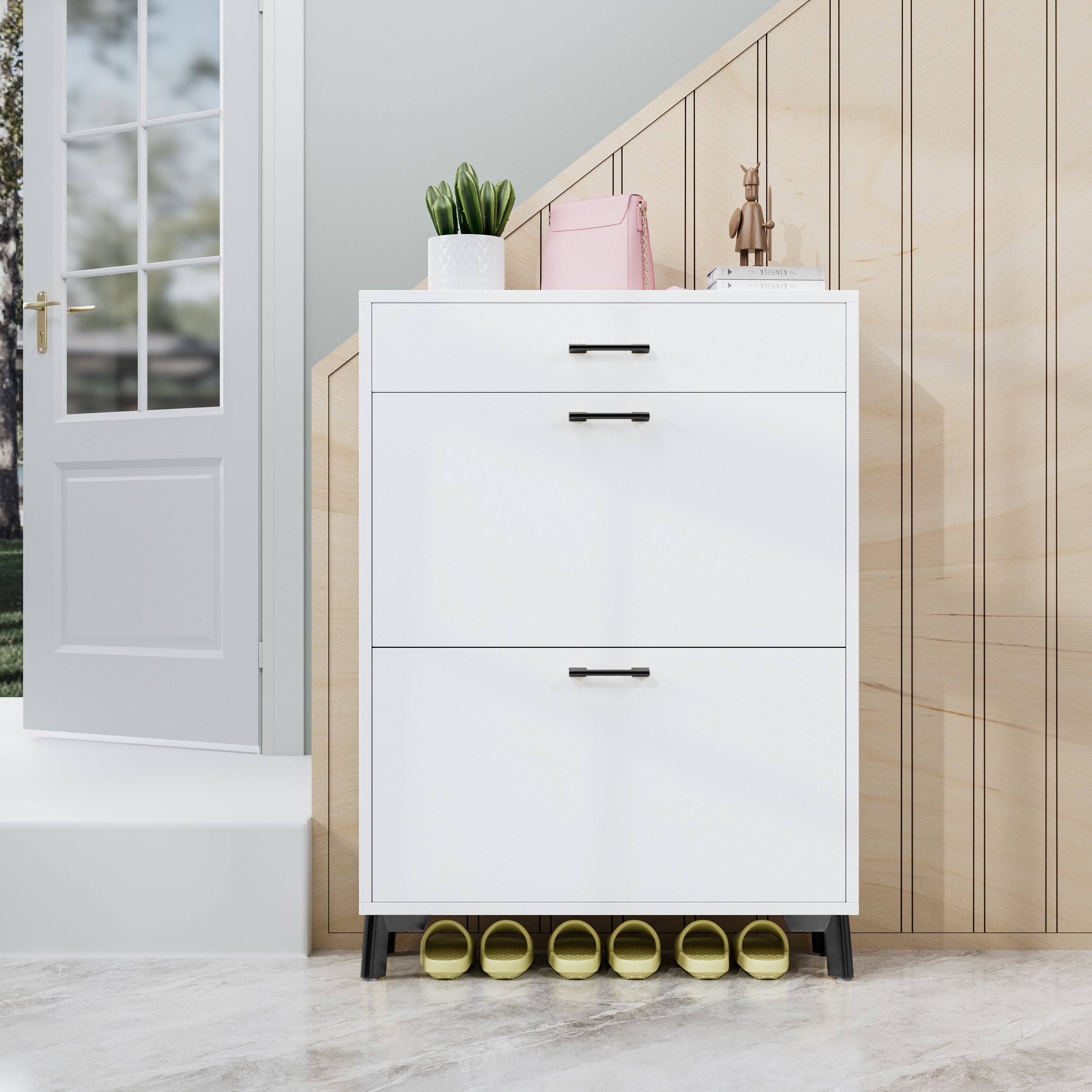 2-Drawer Entryway Shoe Storage Cabinet