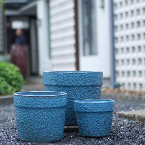 Handmade Ceramic Planter Set of 3, 15/12/9 Inch Diameter,  for Succulents & Indoor Plants, Windowsill & Bookshelf Use, Breathable Clay , Breathable Clay