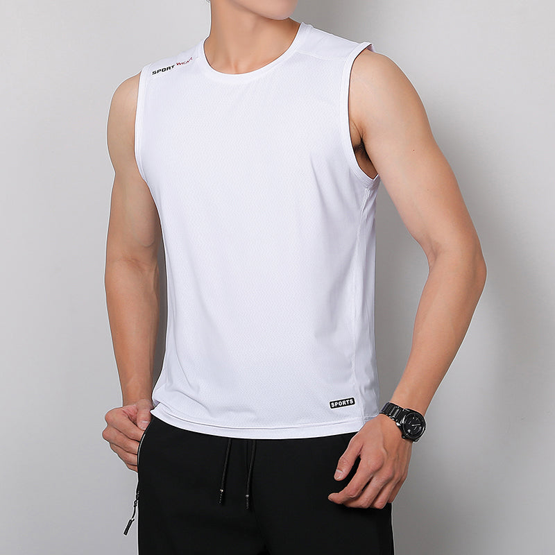 Men's Summer Ice Silk Tank Top, High Quality Quick Dry Breathable Sleeveless T-Shirt, Loose Plus Size Ultra Light Undershirt for Fitness Running Workout