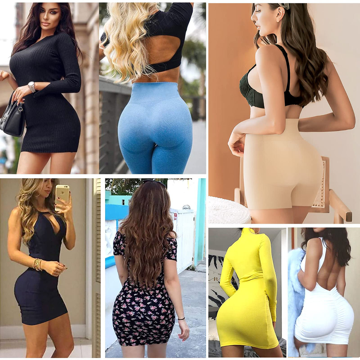 womens high waist padded shaping shorts - view 3