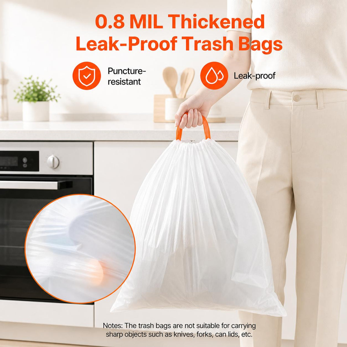 13 gallon drawstring trash bags - view 4