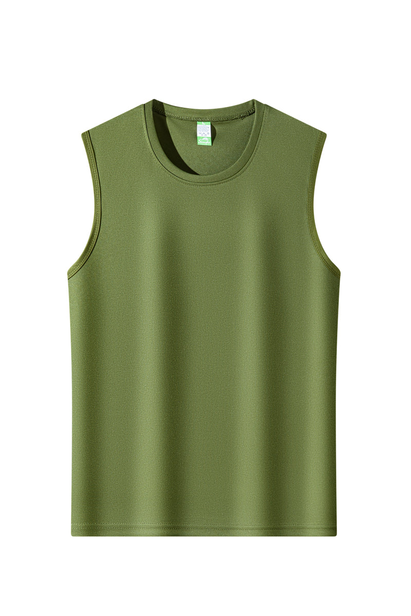 Men's Summer Thin Ice Silk Tank Top, Cool Sensation Breathable Quick Dry Sleeveless T-Shirt, Casual Athletic Workout Tops