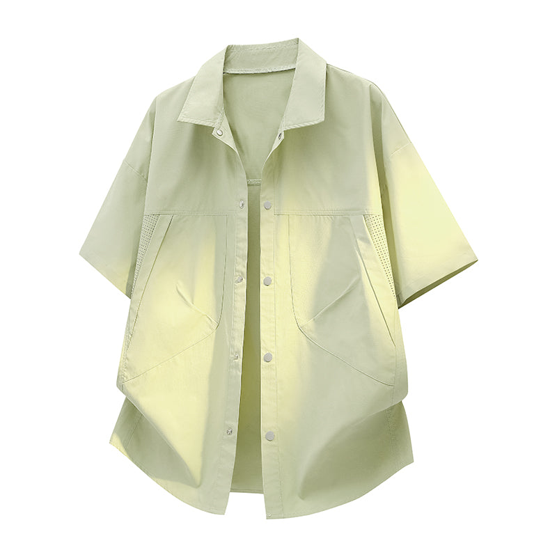Men's Short Sleeve Shirt, Fashion Casual Loose Button Down Shirt, Comfortable Breathable Lightweight Summer Shirt