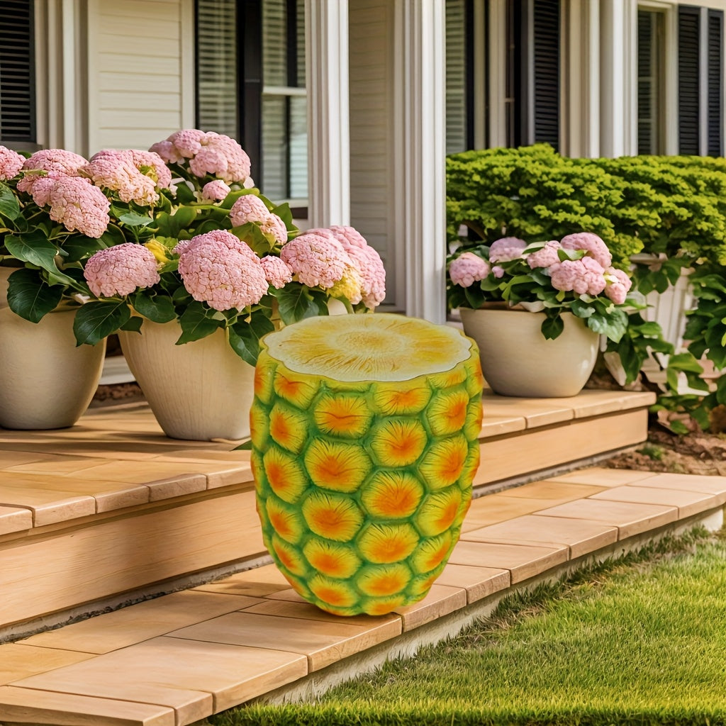 14" Oversized Pineapple Shaped Resin Stool, Side Table, Plant Stand – view 8