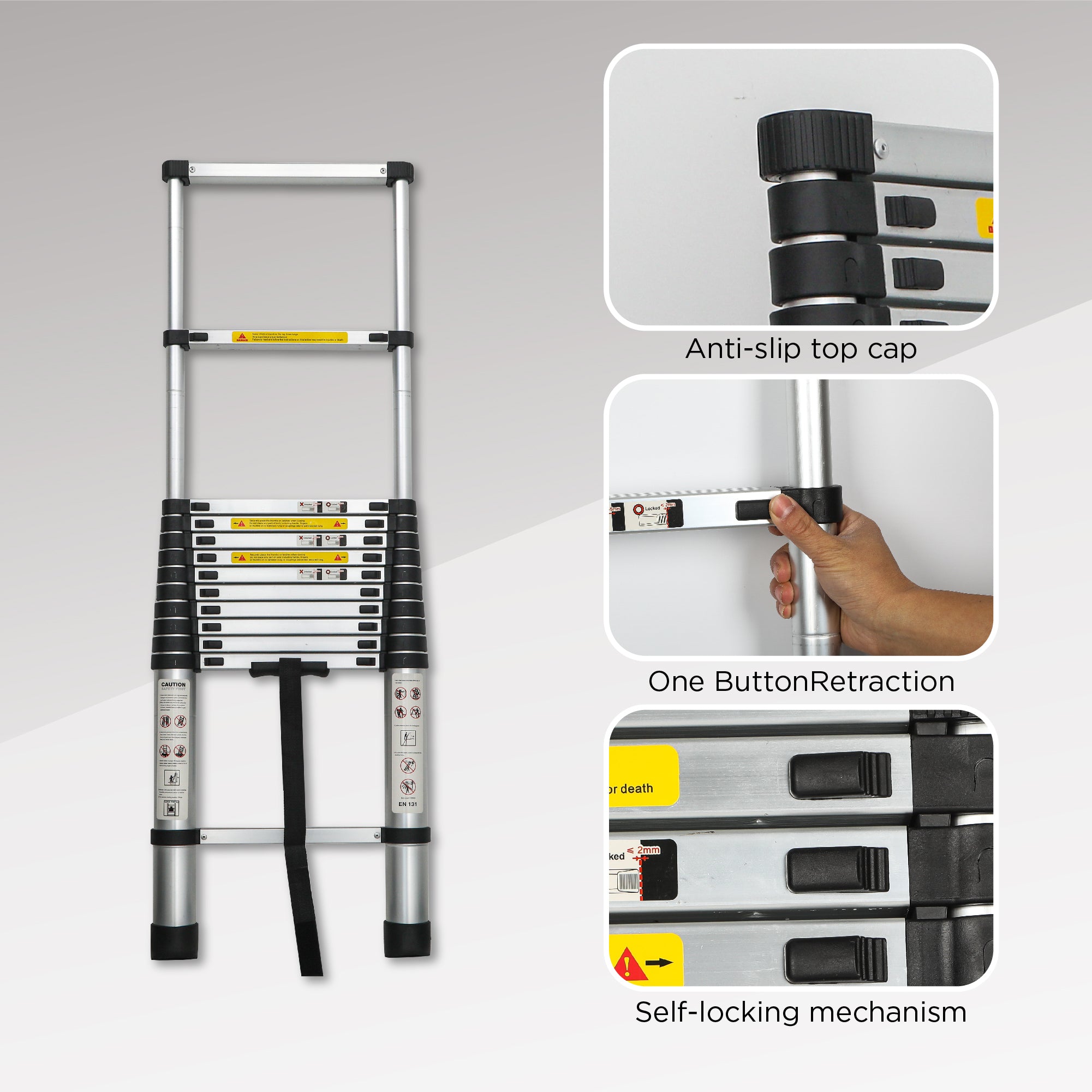Telescoping Ladder 16.5FT, Telescopic Extension Ladder – view 2