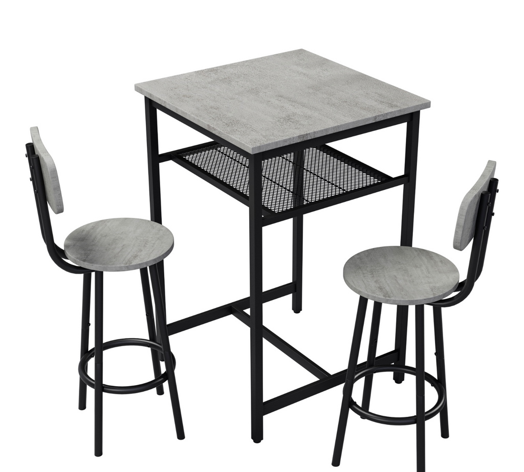 Bar table, equipped with 2 bar stools , with backrest and partition