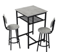 Bar table, equipped with 2 bar stools , with backrest and partition