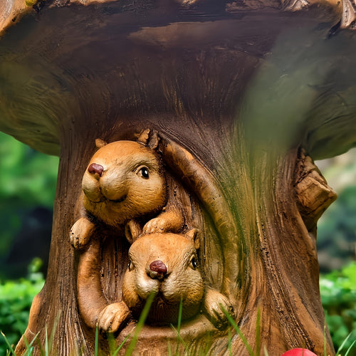 12.6" Resin Squirrel Garden Chair, Unique Indoor & Outdoor Decorative Chair – view 2