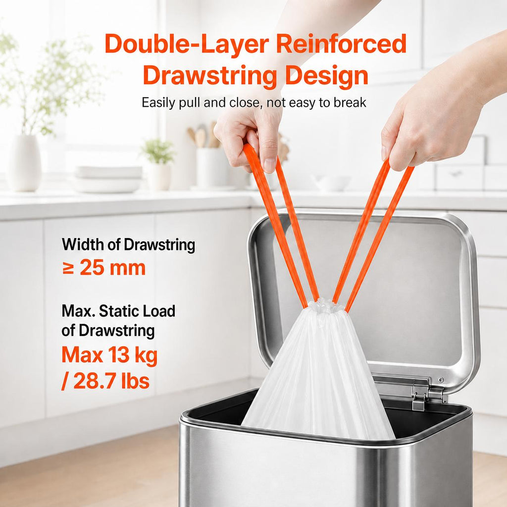 13 gallon drawstring trash bags - view 5