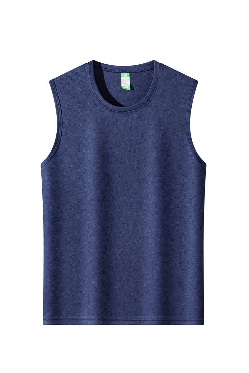 Men's Summer Thin Ice Silk Tank Top, Cool Sensation Breathable Quick Dry Sleeveless T-Shirt, Casual Athletic Workout Tops