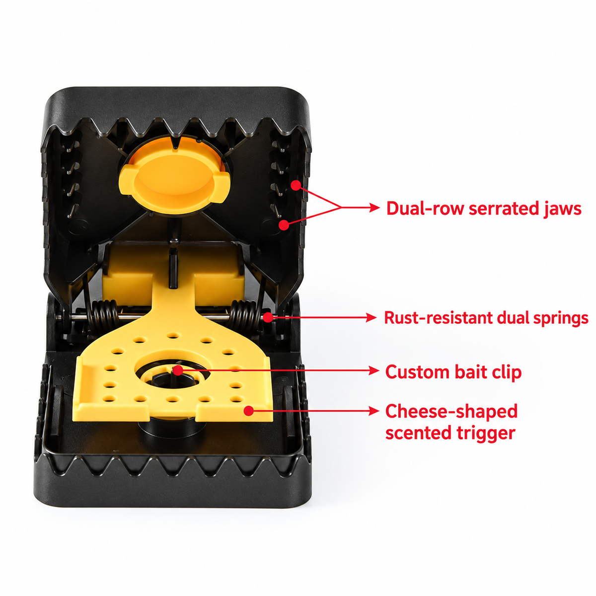 LUVEKON 4-Pack High-Sensitivity Reusable Mouse Traps – Quick-Set Snap Traps for Home, Kitchen, Garage & Storage Areas