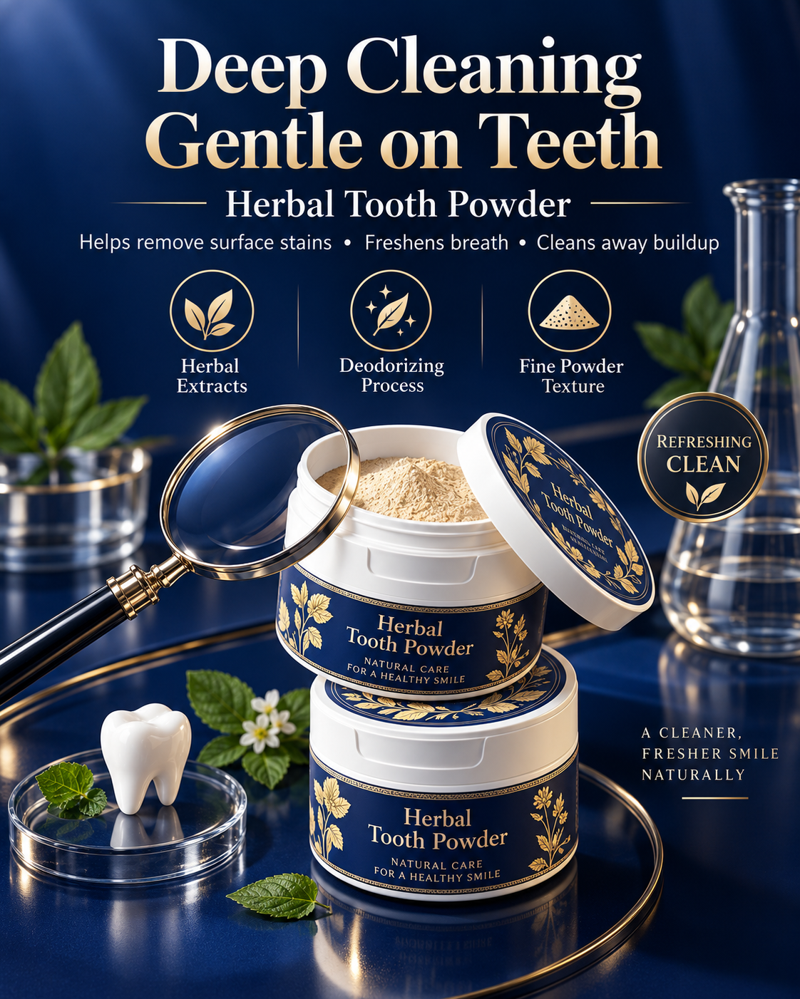 LUVEKON Herbal Tooth Powder for Daily Oral Care – Fresh Breath & Gentle Teeth Cleaning