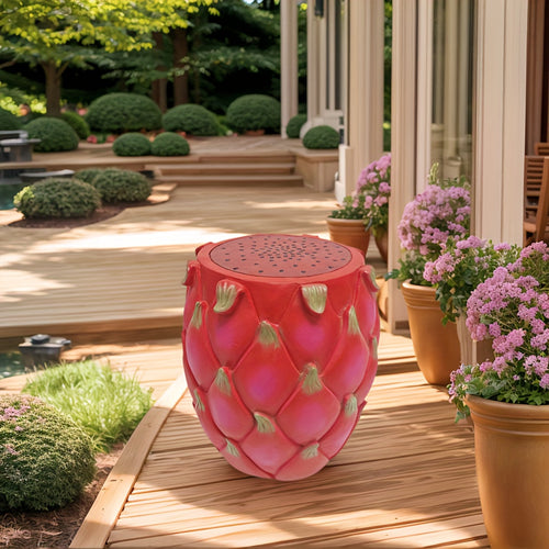13.4" Oversized Resin Dragon Fruit Stool, Multi-Purpose Side Table & Plant Stand – view 2