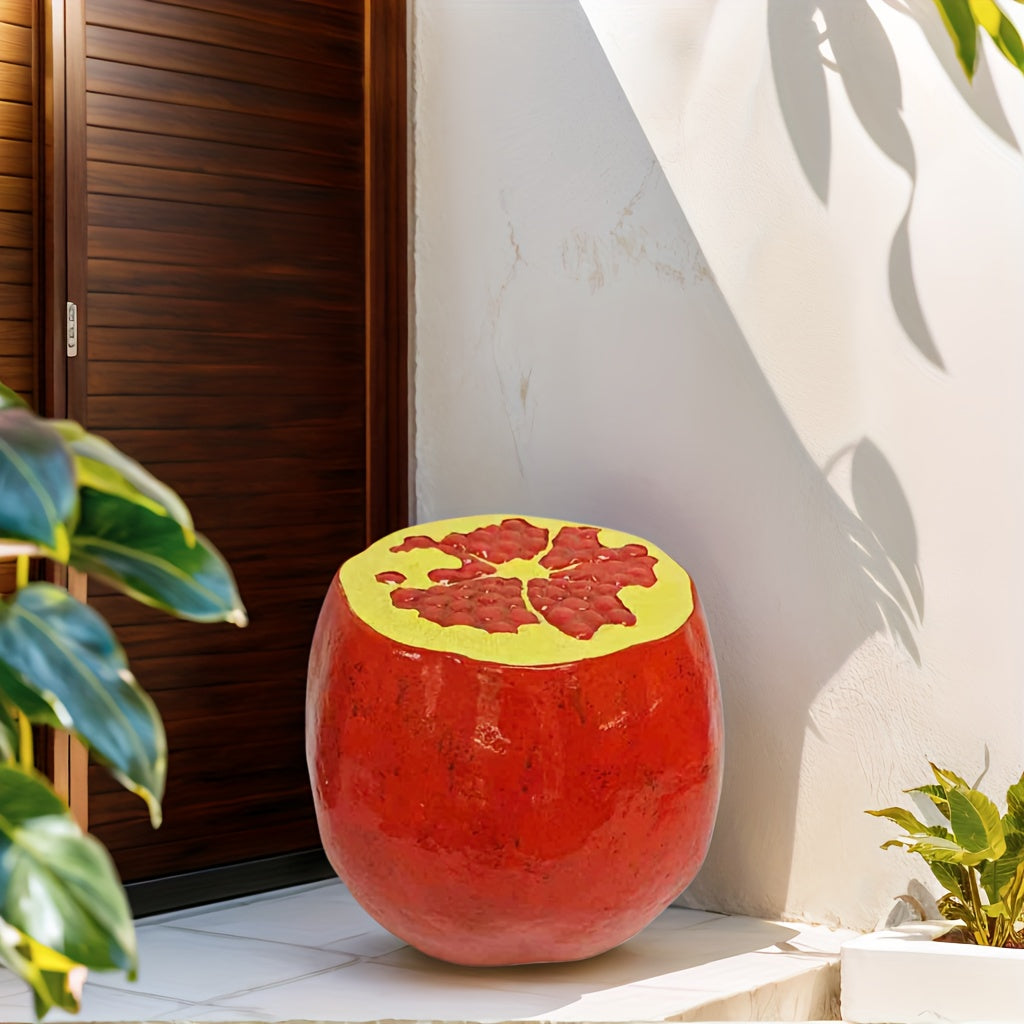Pomegranate Fruit Stool, 13.4" Oversized Resin Stool, Side Table – view 8