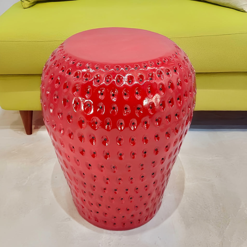 Strawberry Fruit Stool, 13.4" Oversized Resin Stool, Side Table – view 5
