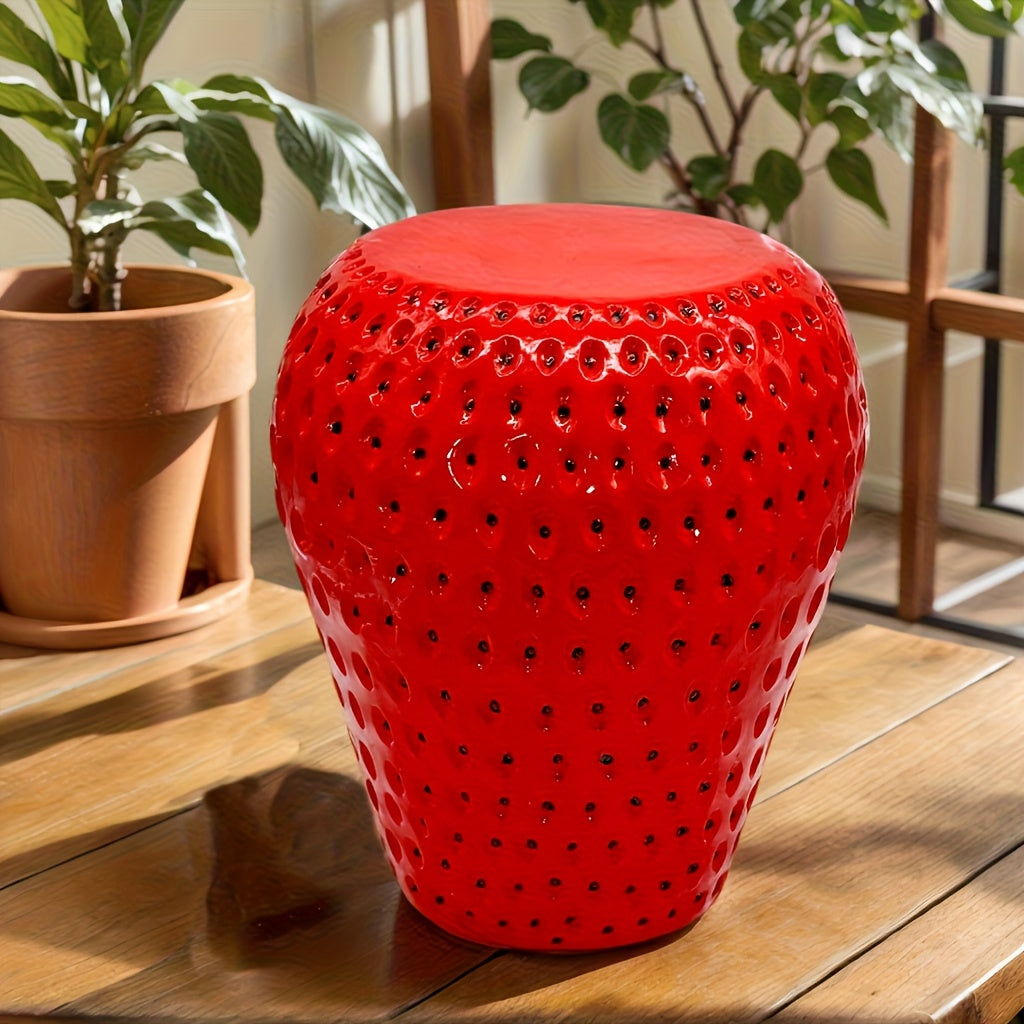Strawberry Fruit Stool, 13.4" Oversized Resin Stool, Side Table – view 2