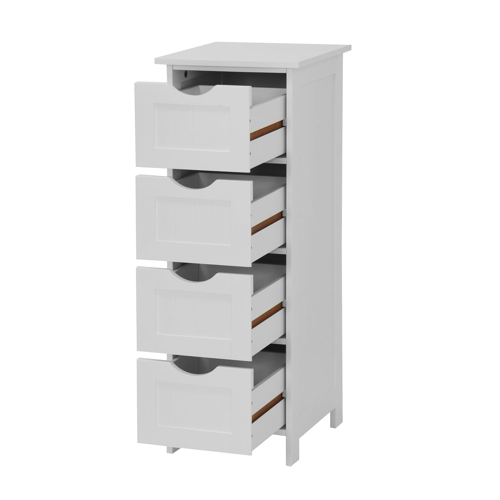 White Bathroom Storage Cabinet, Freestanding Cabinet with Drawers – view 7