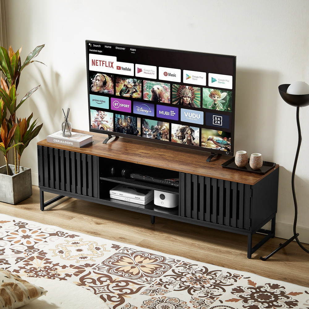 63-Inch Slatted Mid-Century TV Stand