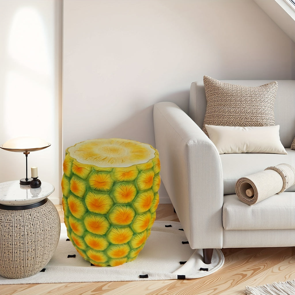 14" Oversized Pineapple Shaped Resin Stool, Side Table, Plant Stand – view 7
