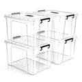 360 QT Clear Storage Bins with Lids, 4 Pack 90 QT-Stackable Plastic Organizer for Home