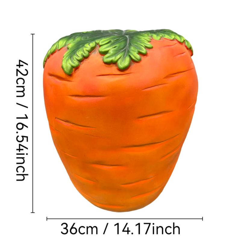 16" Oversized Carrot Shaped Resin Stool, Side Table, Plant Stand – view 5