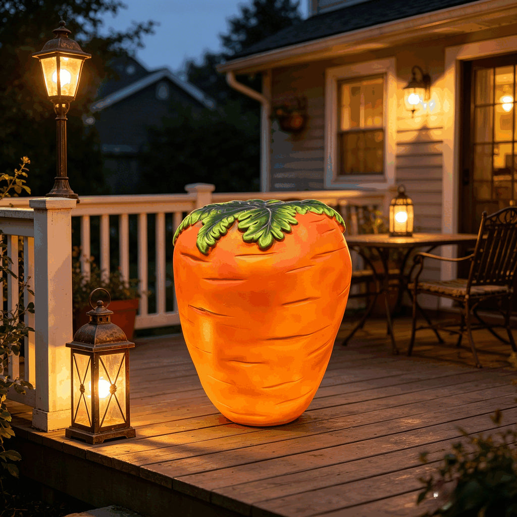 16" Oversized Carrot Shaped Resin Stool, Side Table, Plant Stand – view 8