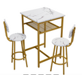 Bar table, equipped with 2 bar stools , with backrest and partition