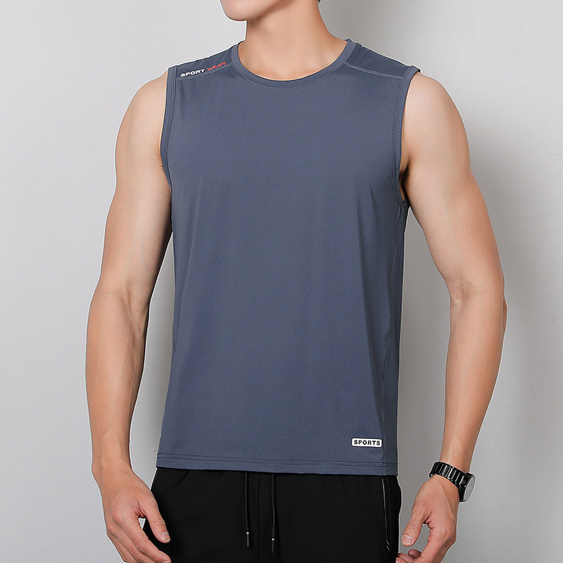 Men's Summer Ice Silk Tank Top, High Quality Quick Dry Breathable Sleeveless T-Shirt, Loose Plus Size Ultra Light Undershirt for Fitness Running Workout