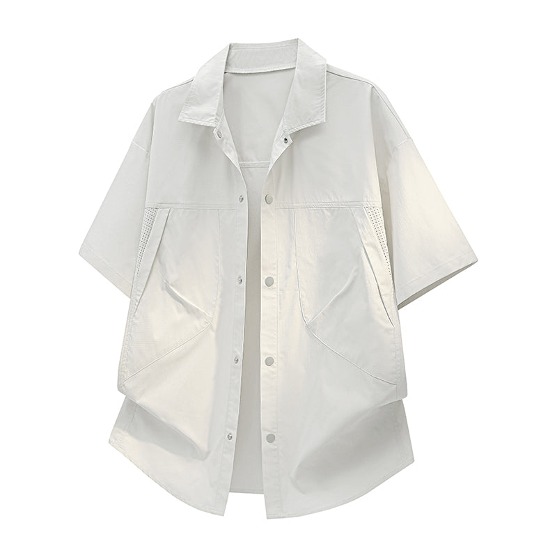 Men's Short Sleeve Shirt, Fashion Casual Loose Button Down Shirt, Comfortable Breathable Lightweight Summer Shirt