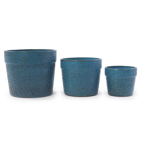 Handmade Ceramic Planter Set of 3, 15/12/9 Inch Diameter,  for Succulents & Indoor Plants, Windowsill & Bookshelf Use, Breathable Clay , Breathable Clay