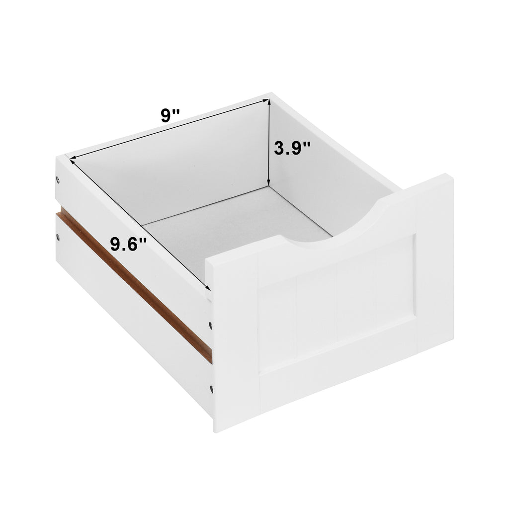 White Bathroom Storage Cabinet, Freestanding Cabinet with Drawers – view 4