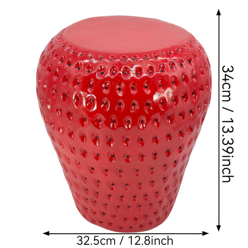 Strawberry Fruit Stool, 13.4" Oversized Resin Stool, Side Table – view 4