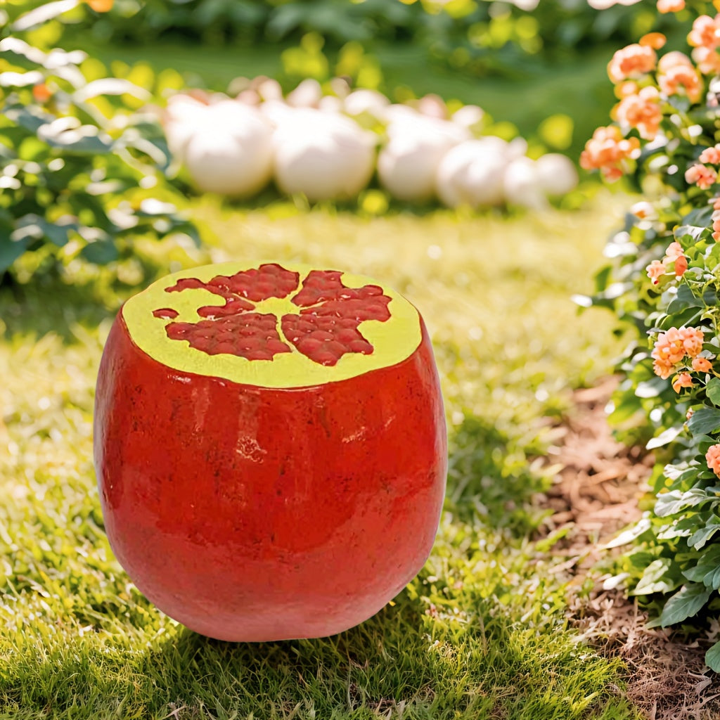 Pomegranate Fruit Stool, 13.4" Oversized Resin Stool, Side Table – view 6