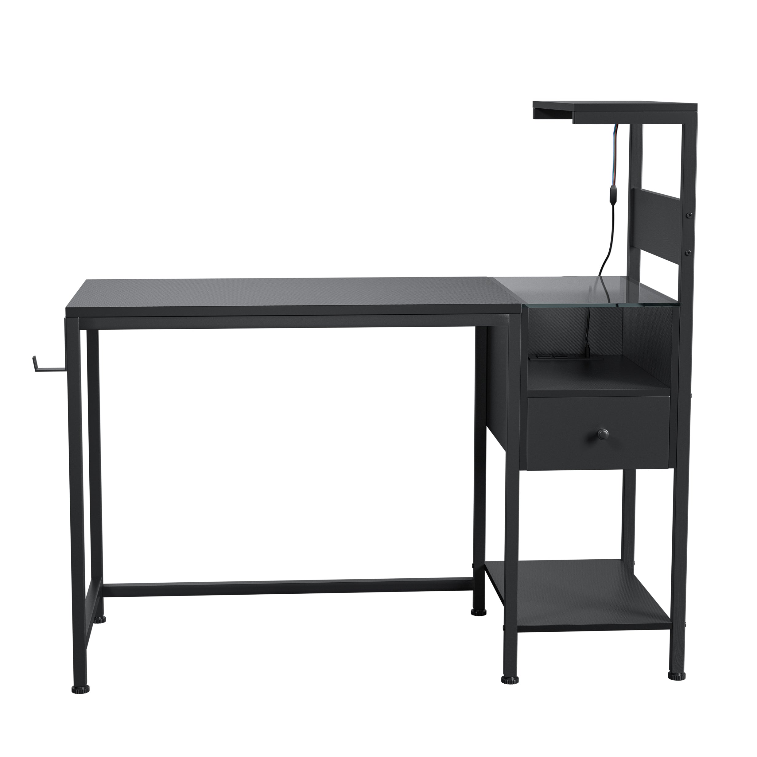 48-Inch Computer Desk with Power, Storage & LED