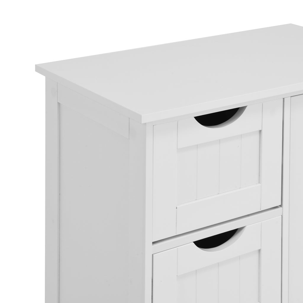 White Bathroom Storage Cabinet, Floor Cabinet with Adjustable Shelf and Drawers – view 6