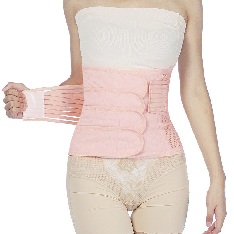 Elastic Postpartum Abdominal & Pelvic Support Belt with 4 Panels, Breathable Compression Wrap for Vaginal & Cesarean Birth Recovery