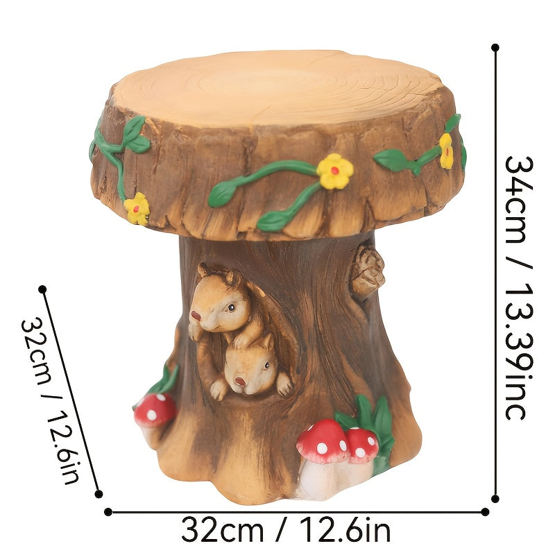 12.6" Resin Squirrel Garden Chair, Unique Indoor & Outdoor Decorative Chair – view 5