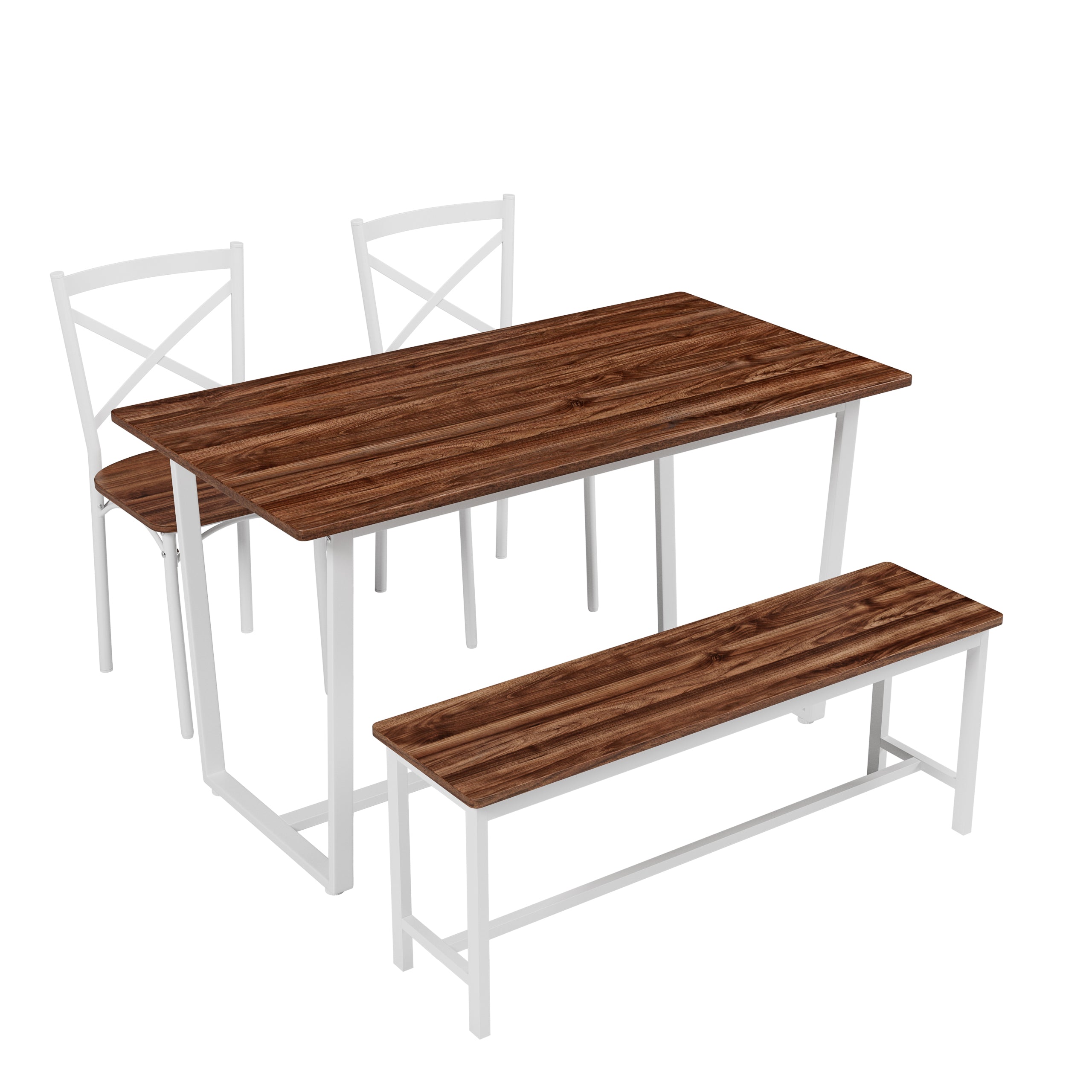 Four-piece set table and chair with backrest, industrial style, solid structure