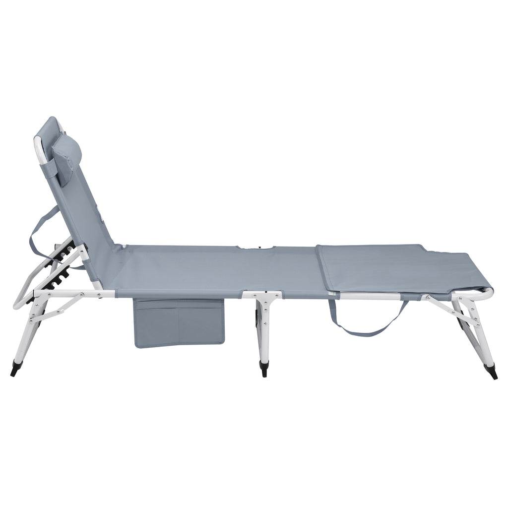 3-in-1 Heavy Duty Tanning Chair with Face Hole Adjustable 5-Position Folding Chaise – view 12